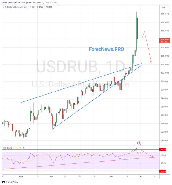 USD/RUB прогноз Доллар Рубль на неделю 2-6 декабря 2024